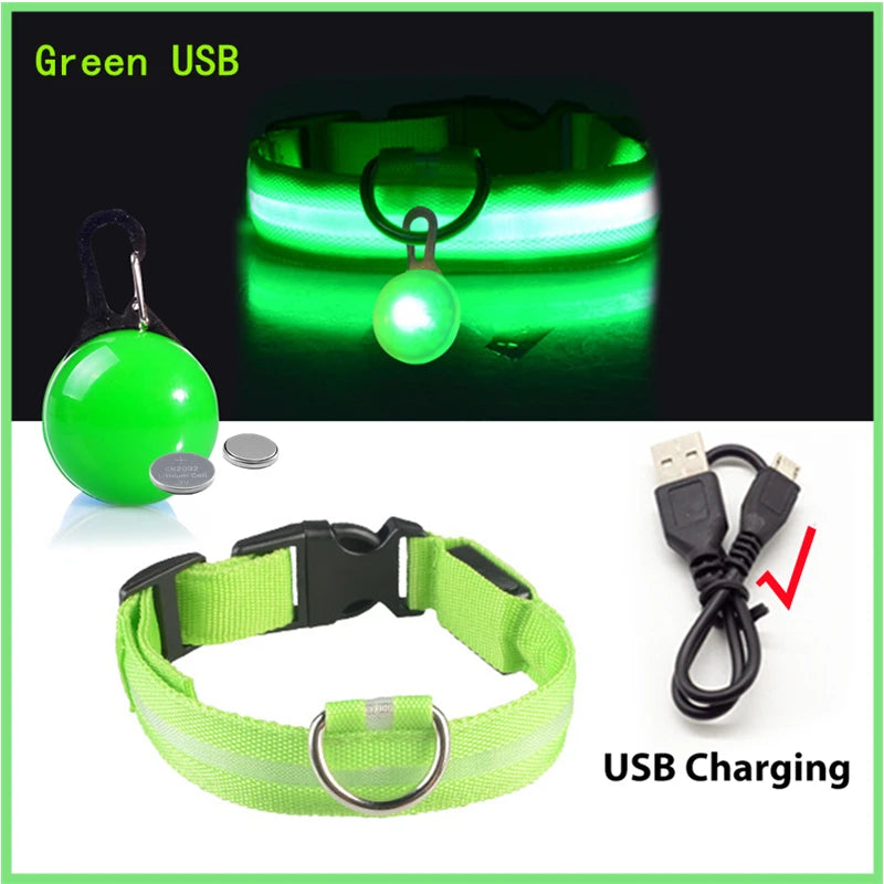Collar Brillante LED USB Mascotas
