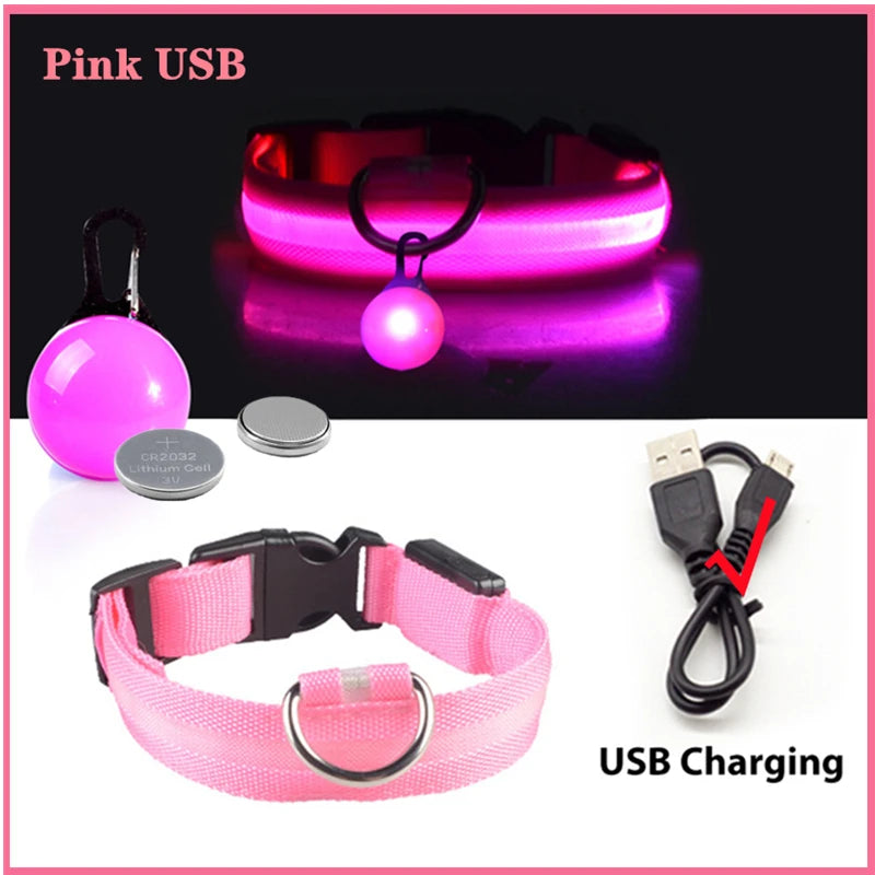 Collar Brillante LED USB Mascotas