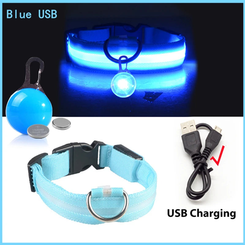 Collar Brillante LED USB Mascotas