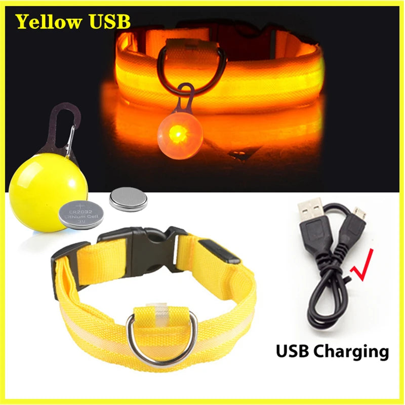 Collar Brillante LED USB Mascotas